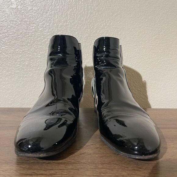Prada Glossy Black Leather Boots - Picture 8 of 11